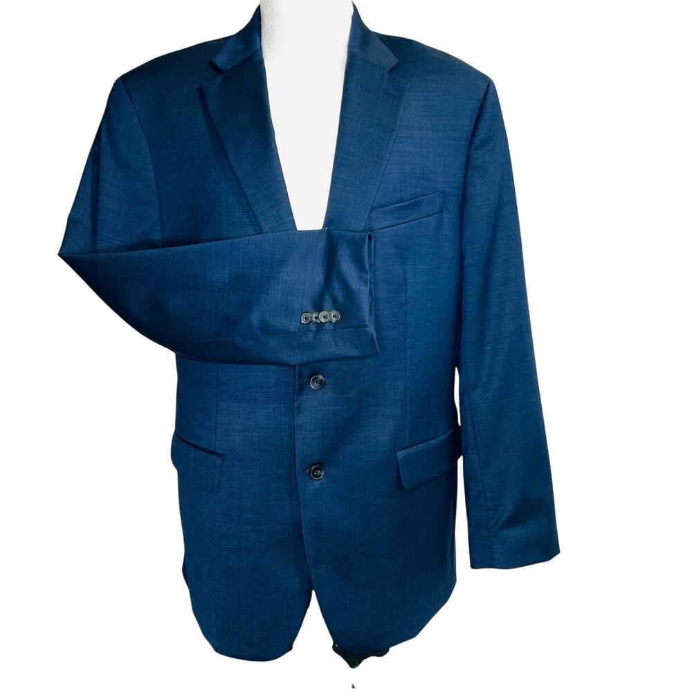 AWEARNESS Kenneth Cole Mens Blazer Suit Jacket 40R Slate Blue 2-Button